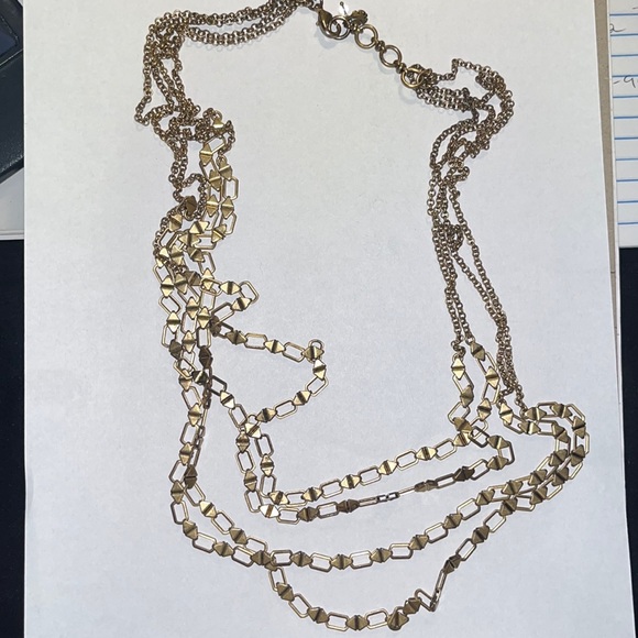Lucky Brand brass tone multi strand necklace - Picture 2 of 6
